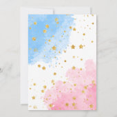 Junge Schuhe Junge oder Mädchen rosa blaues Geschl Einladung (Rückseite)