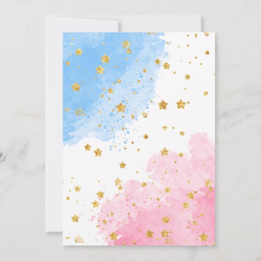 Junge Schuhe Junge oder Mädchen rosa blaues Geschl Einladung (Rückseite)