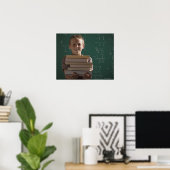 Junge Schülerin im Klassenzimmer Poster (Heimbüro)