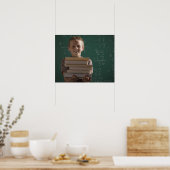 Junge Schülerin im Klassenzimmer Poster (Küche)