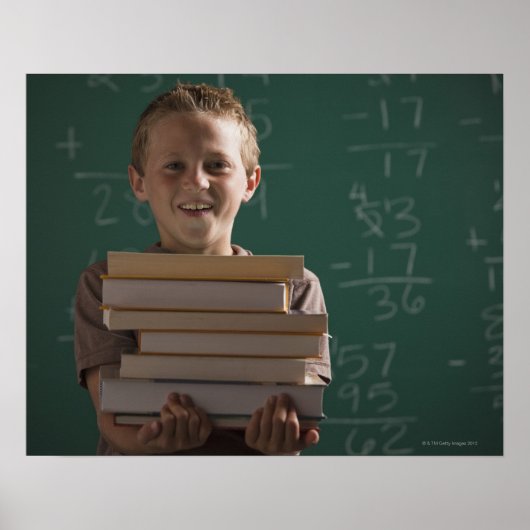 Junge Schülerin im Klassenzimmer Poster (Vorne)