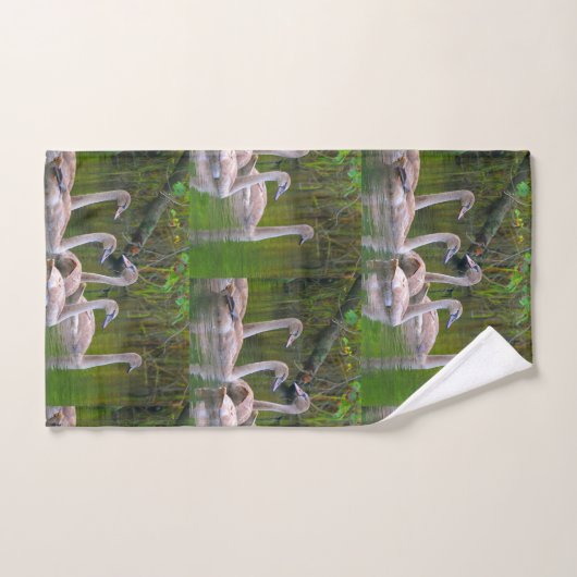Junge Schwäne Badhandtuch Set (Handtuch)