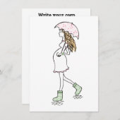 Junge, schwangere Lady Kickin' It Card Einladung (Vorne/Hinten)