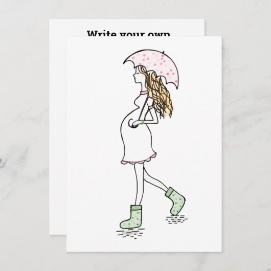 Junge, schwangere Lady Kickin' It Card Einladung (Vorne/Hinten)