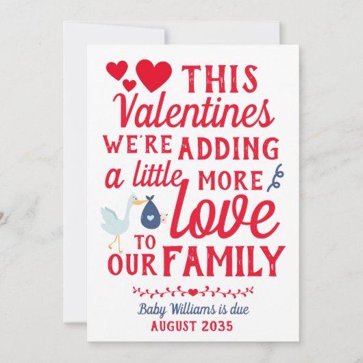 Junge Schwangerschaft Ankündigung Valentinstag Kar (Vorderseite)