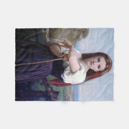 Junge Shepherdess, Bouguereau Fleecedecke (Vorderseite (Horizontal))