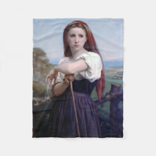 Junge Shepherdess, Bouguereau Fleecedecke (Vorderseite)