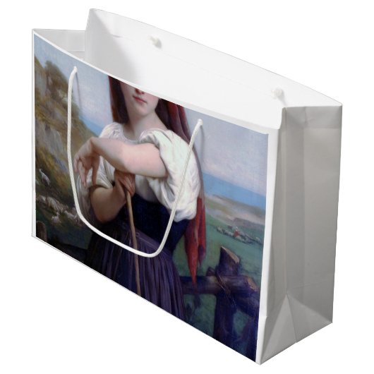Junge Shepherdess, Bouguereau Große Geschenktüte (Vorderseite Schrägansicht)