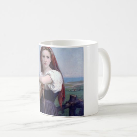 Junge Shepherdess, Bouguereau Kaffeetasse (VorderseiteRechts)