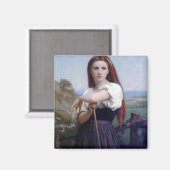 Junge Shepherdess, Bouguereau Magnet (Vorderseite/Rückseite)