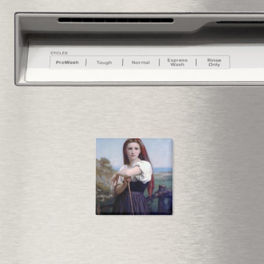 Junge Shepherdess, Bouguereau Magnet (In Situ (Geschirrspüler))