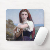 Junge Shepherdess, Bouguereau Mousepad (Mit Mouse)