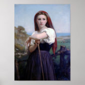Junge Shepherdess, Bouguereau Poster (Vorne)
