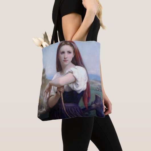 Junge Shepherdess, Bouguereau Tasche (Von Nahem)