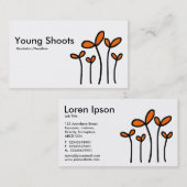 Junge Shoots - Schwarz mit Orange auf Weiß Visitenkarte (Vorne/Hinten)