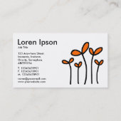 Junge Shoots - Schwarz mit Orange auf Weiß Visitenkarte (Rückseite)