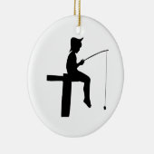 Junge Silhouette Keramik Ornament (Rechts)
