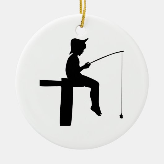 Junge Silhouette Keramik Ornament (Vorne)