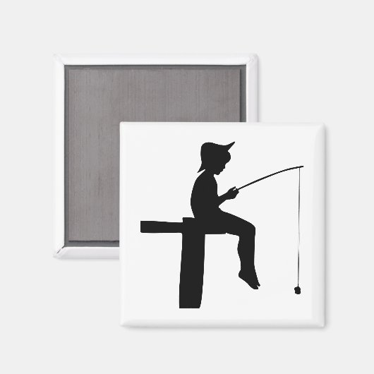 Junge Silhouette Magnet (Vorderseite/Rückseite)
