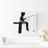 Junge Silhouette Quadratische Wanduhr (Zuhause)