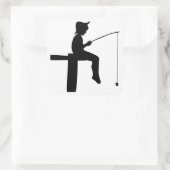 Junge Silhouette Quadratischer Aufkleber (Tasche)