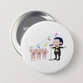 Junge singt mit Drei-Schweine-Chor Button (Vorne & Hinten)