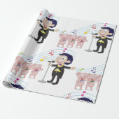 Junge singt mit Drei-Schweine-Chor Geschenkpapier (Ungerollt)