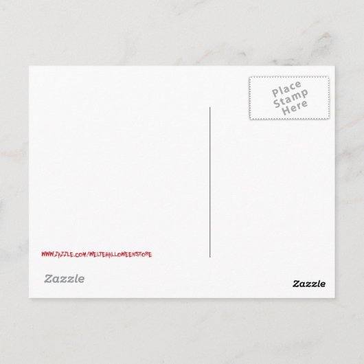 Junge sitzt auf Riesenkürbis Postkarte (Rückseite)