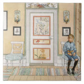 Junge sitzt in der Ecke (von Carl Larsson) Fliese (Vorderseite)