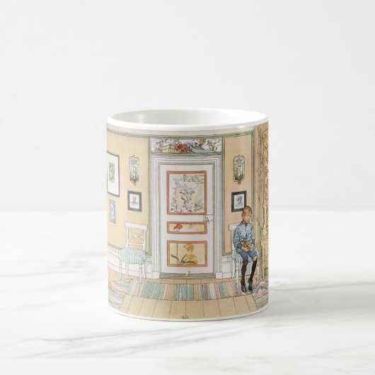Junge sitzt in der Ecke (von Carl Larsson) Kaffeetasse (Mittel)