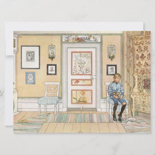 Junge sitzt in der Ecke (von Carl Larsson) Karte (Vorderseite)