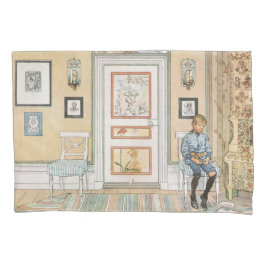 Junge sitzt in der Ecke (von Carl Larsson) Kissenbezug