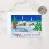 Junge Skaten an Silvester. Frohe Weihnachten Mitteilungskarte (Vorderseite/Rückseite Beispiel)