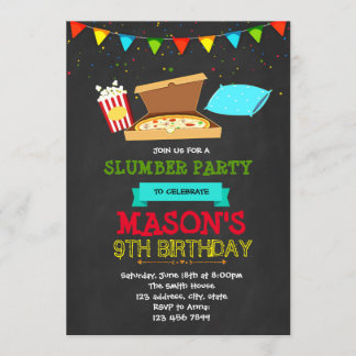Junge Sleepover-Party Einladung