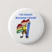 Junge Smart, weil ich las Button (Vorderseite)