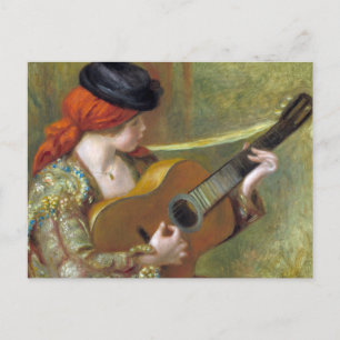 Junge Spanierin mit Gitarre von Renoir Postkarte