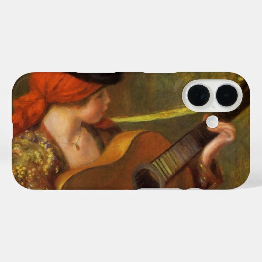 Junge Spanische Frau mit Gitarre von Pierre Renoir Case-Mate iPhone Hülle (Rückseite (Horizontal))
