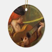 Junge Spanische Frau mit Gitarre von Pierre Renoir Keramik Ornament (Links)