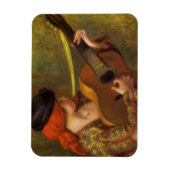 Junge Spanische Frau mit Gitarre von Pierre Renoir Magnet (Vertikal)