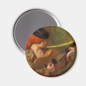 Junge Spanische Frau mit Gitarre von Pierre Renoir Magnet (Vorderseite/Rückseite)