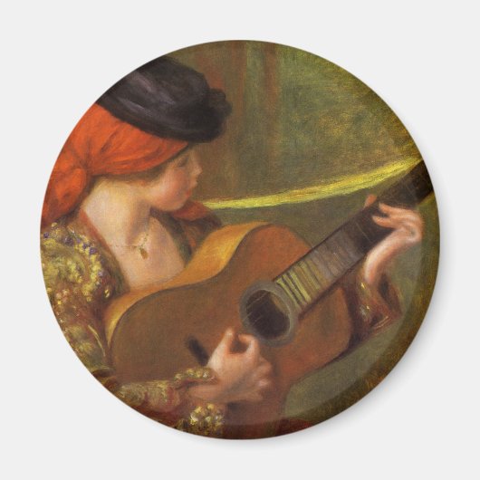 Junge Spanische Frau mit Gitarre von Pierre Renoir Magnet (Vorne)