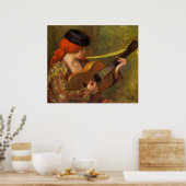 Junge Spanische Frau mit Gitarre von Pierre Renoir Poster (Küche)