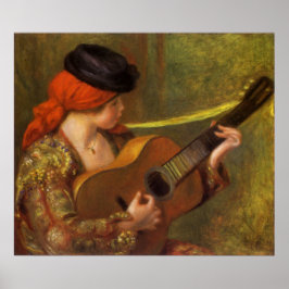 Junge Spanische Frau mit Gitarre von Pierre Renoir Poster