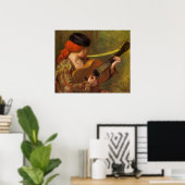 Junge Spanische Frau mit Gitarre von Pierre Renoir Poster (Heimbüro)