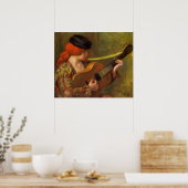 Junge Spanische Frau mit Gitarre von Pierre Renoir Poster (Küche)