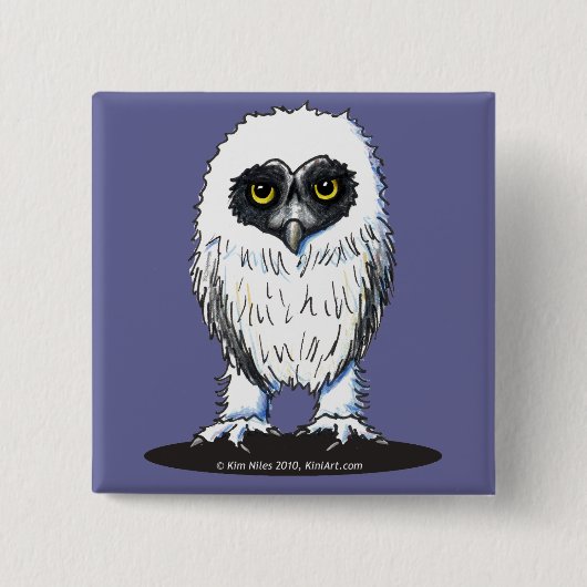 Junge spektakuläre Owl Button (Vorderseite)