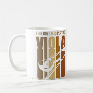 Junge spielt Bratsche Musiker Bratschist Musik Tee Kaffeetasse