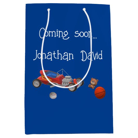 Junge Spielzeug's Theme Dusche Geschenktasche Mittlere Geschenktüte (Vorderseite)