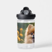 Junge Spitz Welpe im Blume-Feld Trinkflasche (Vorne)