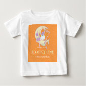 Junge Spooky One Ghost Moon Halloween 1. Geburtsta Baby T-shirt (Vorderseite)